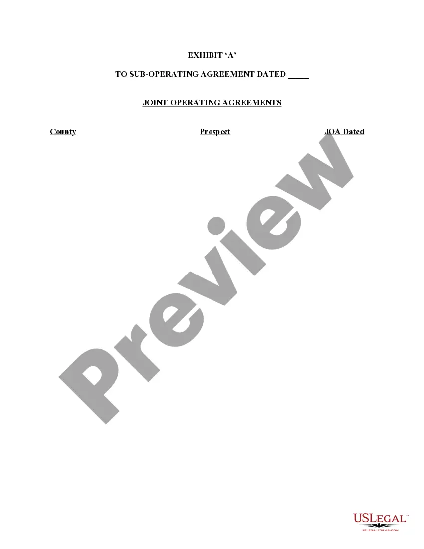 Get Sub-Operating Agreement Preview Sub-Operating Agreement