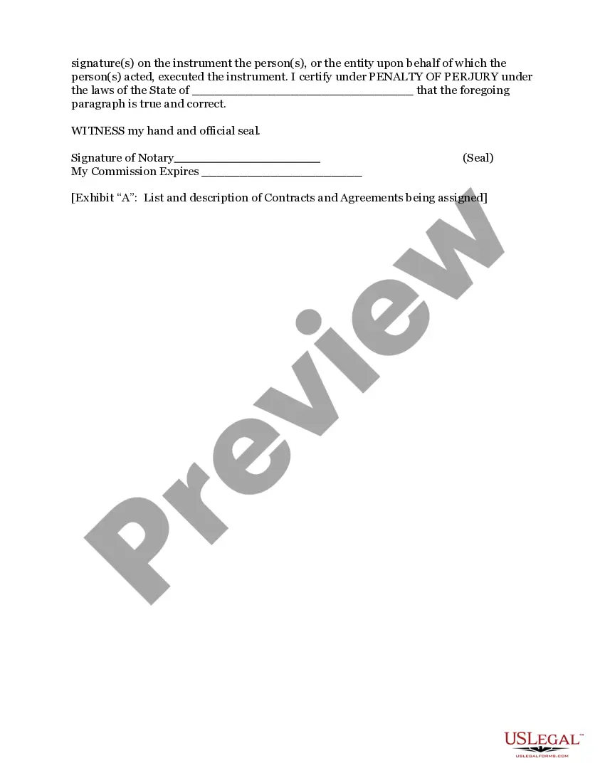 Preview Assignment of Contracts and Agreements