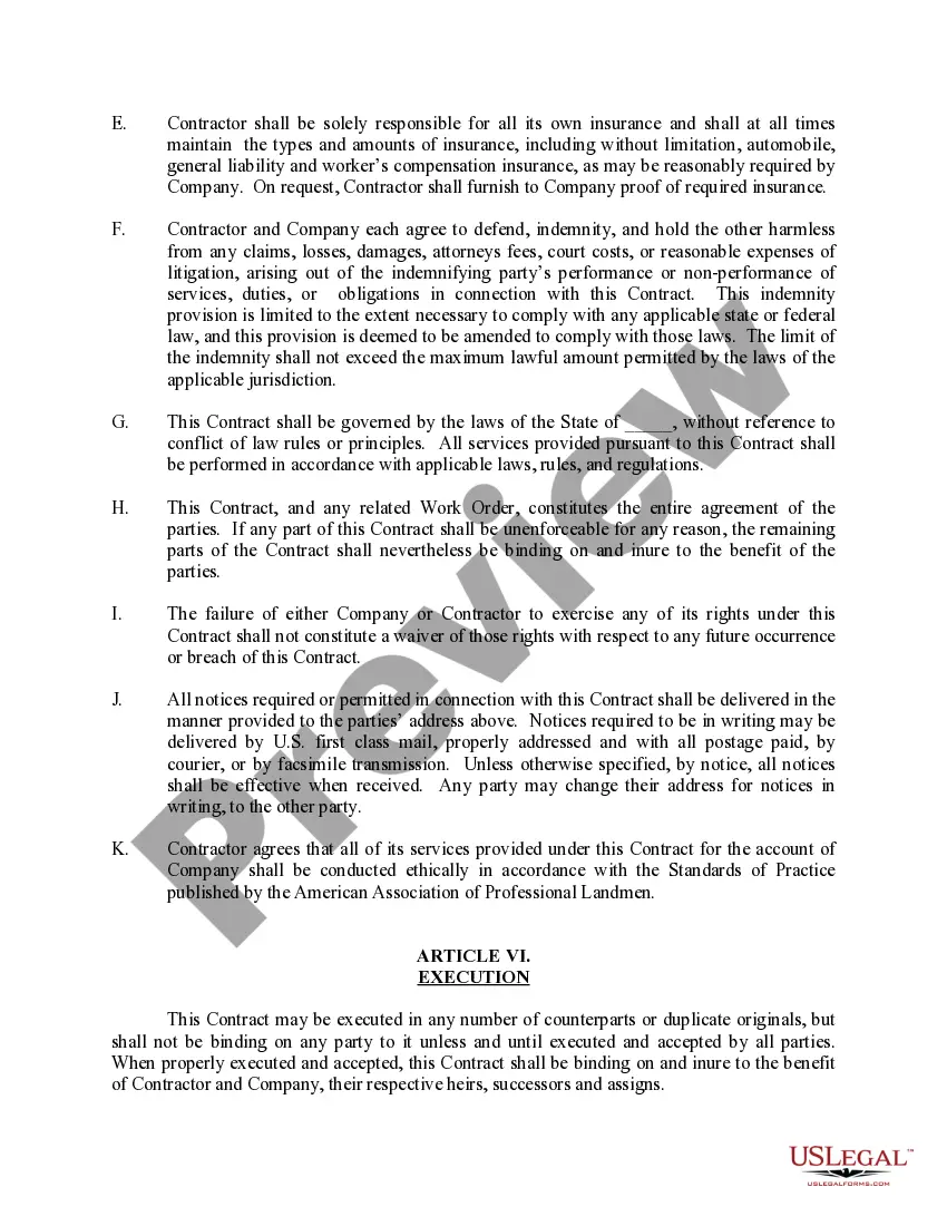 Get Master Land Services Contract Preview Master Land Services Contract