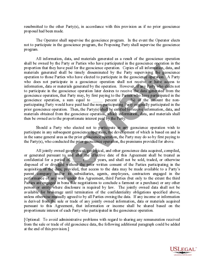 Get Geoscience Operations on the Contract Area Preview Geoscience Operations on the Contract Area