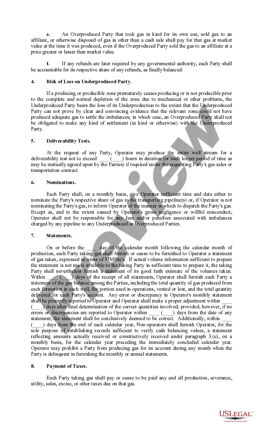 Get Exhibit E to Operating Agreement Gas Balancing Agreement - Form 3 Preview Exhibit E to Operating Agreement Gas Balancing Agreement - Form 3