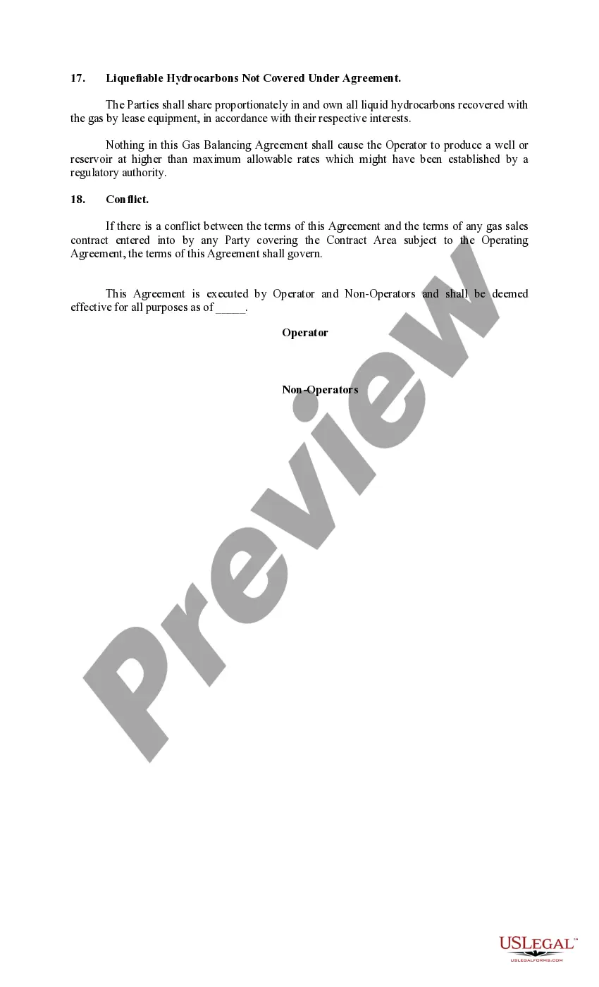 Get Exhibit E to Operating Agreement Gas Balancing Agreement - Form 3 Preview Exhibit E to Operating Agreement Gas Balancing Agreement - Form 3