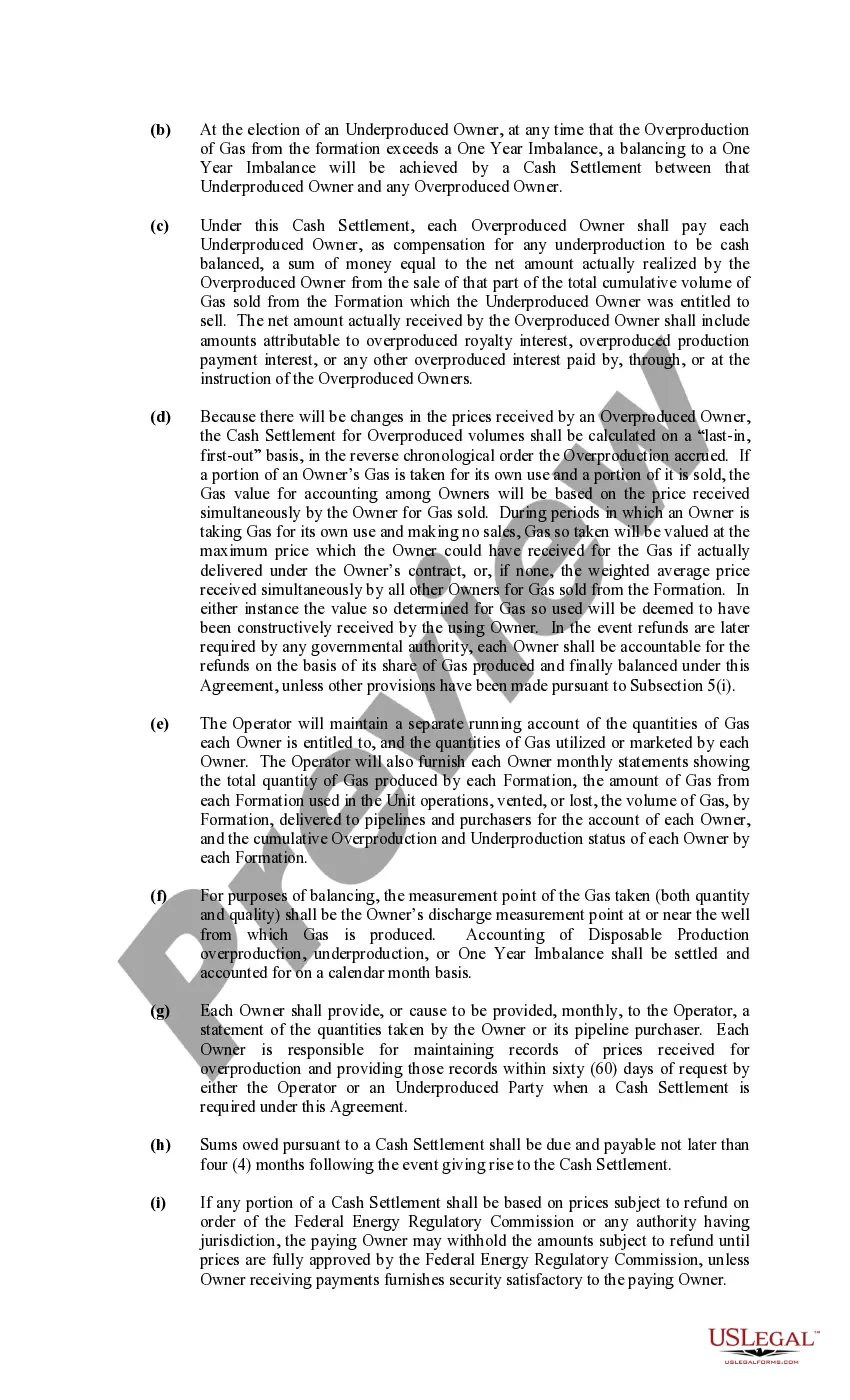 Get Exhibit E to Operating Agreement Gas Balancing Agreement - Form 5 Preview Exhibit E to Operating Agreement Gas Balancing Agreement - Form 5