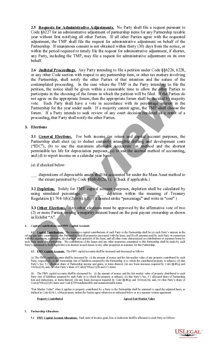 Preview Exhibit G to Operating Agreement Tax Partnership Agreement