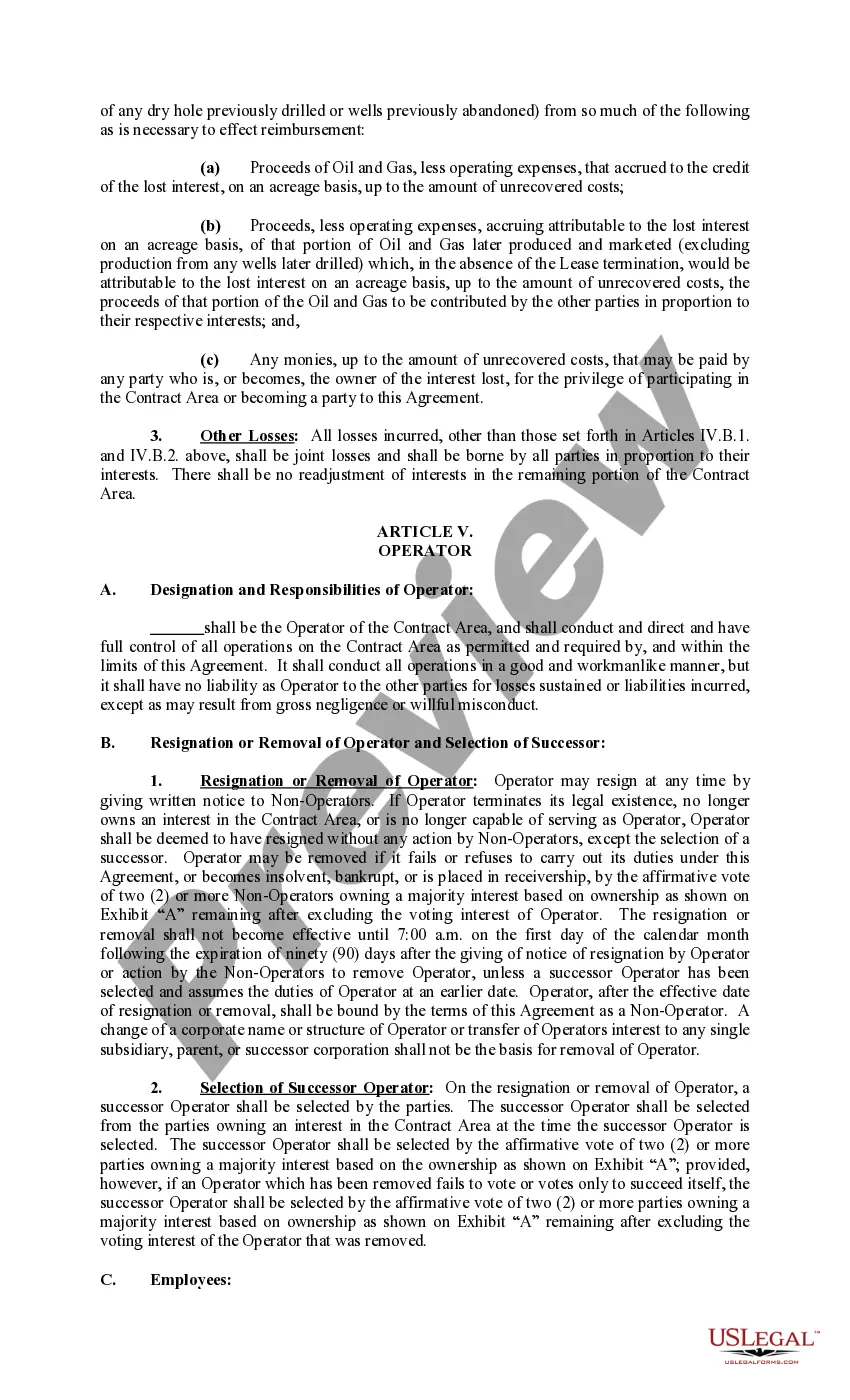 Get Joint Operating Agreement 82 Revised Preview Joint Operating Agreement 82 Revised