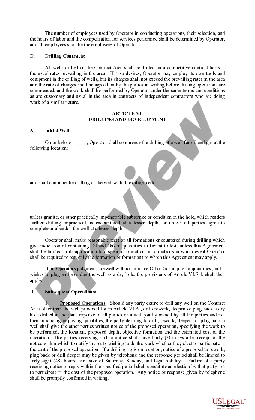 Get Joint Operating Agreement 82 Revised Preview Joint Operating Agreement 82 Revised