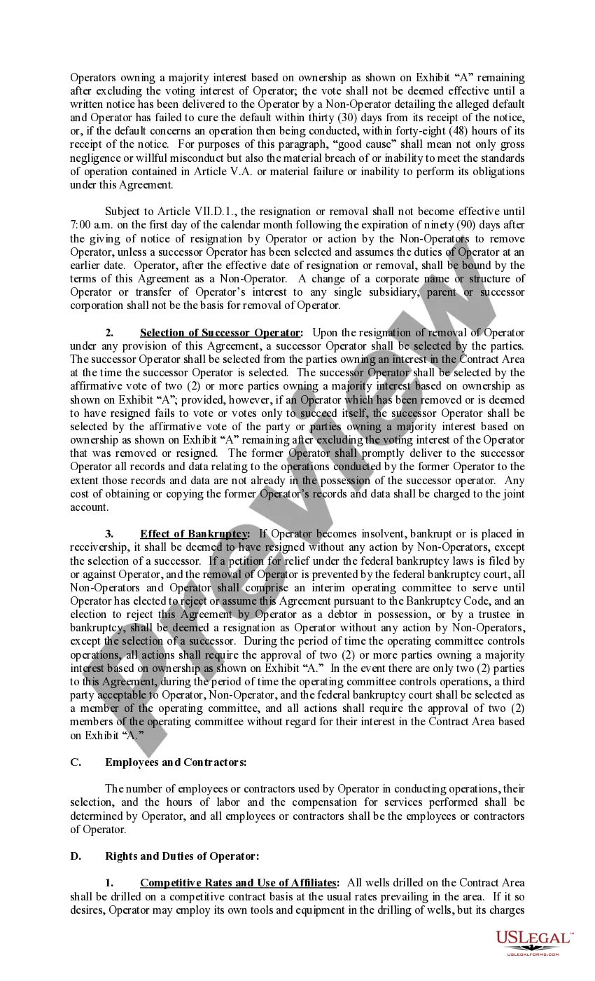 Get Joint Operating Agreement 89 Revised Preview Joint Operating Agreement 89 Revised