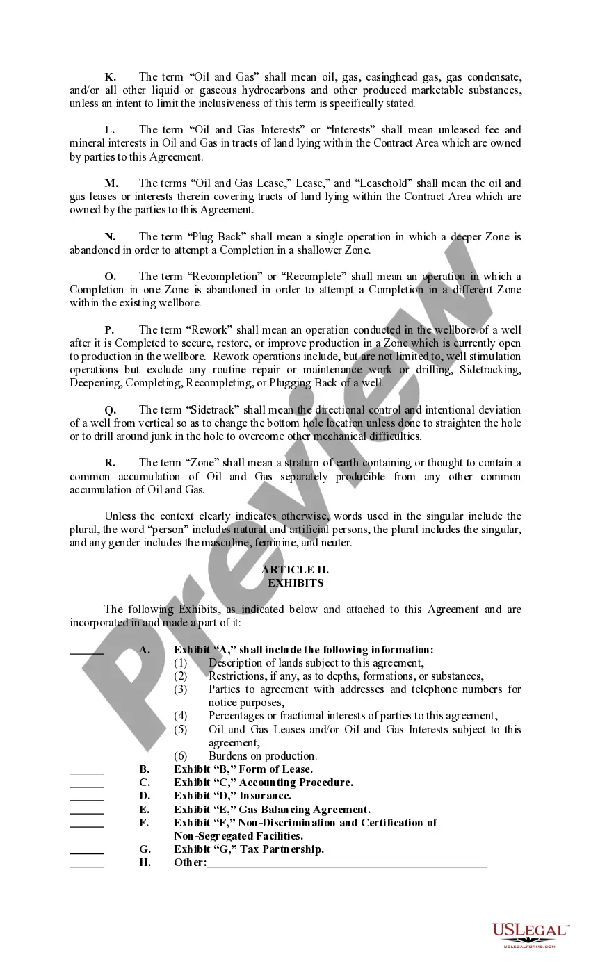 Get Joint Operating Agreement 89 Revised Preview Joint Operating Agreement 89 Revised