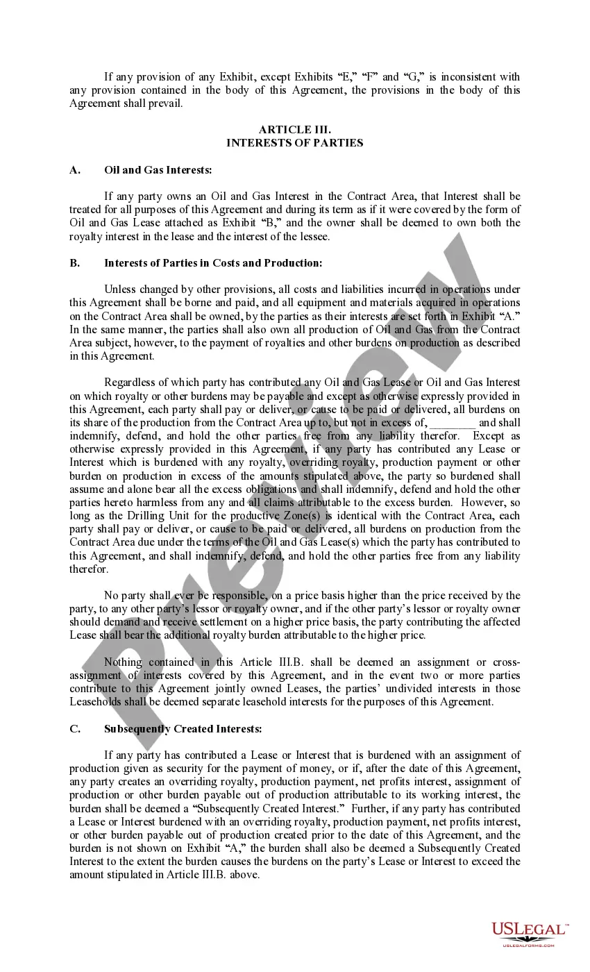 Get Joint Operating Agreement 89 Revised Preview Joint Operating Agreement 89 Revised