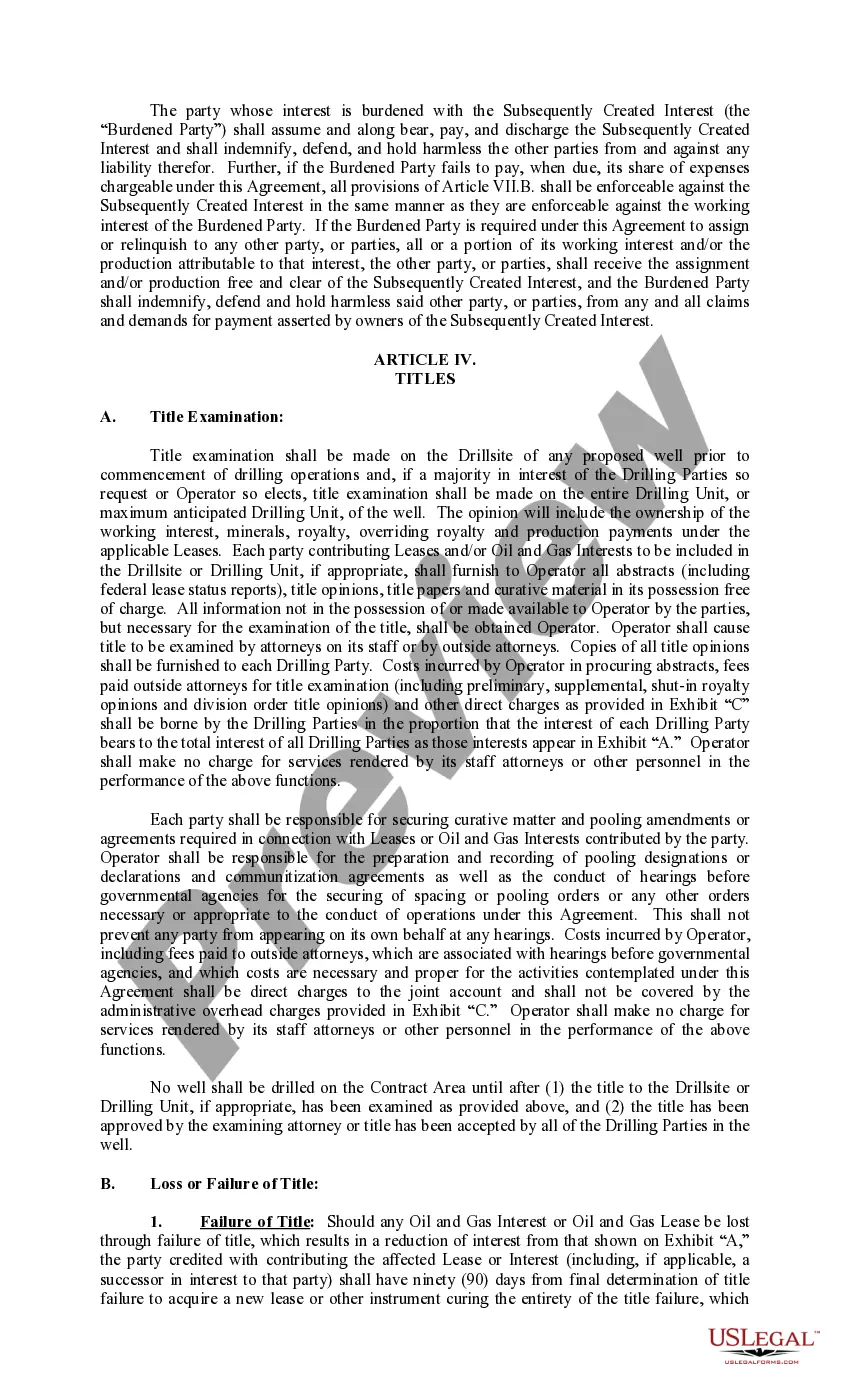 Get Joint Operating Agreement 89 Revised Preview Joint Operating Agreement 89 Revised