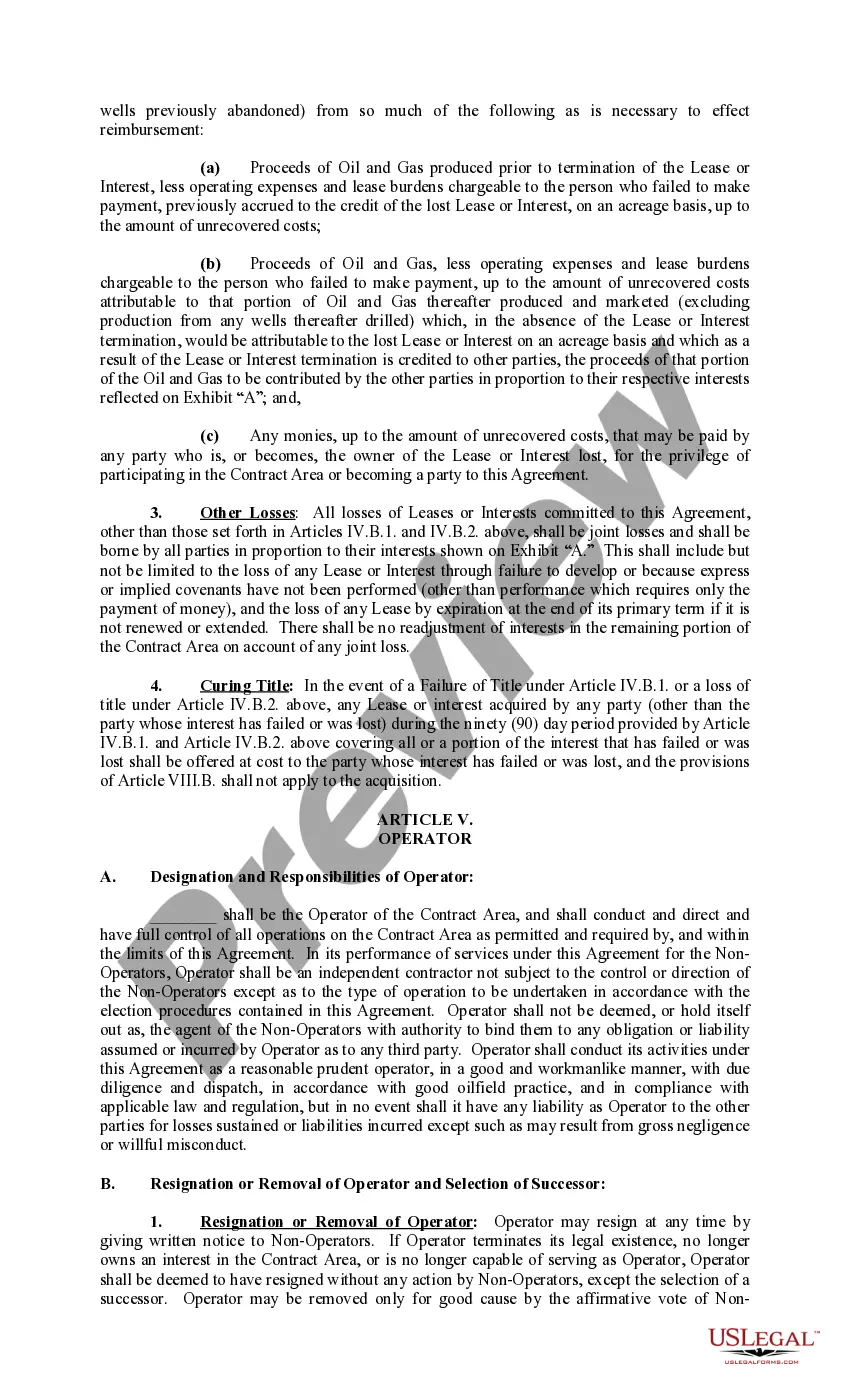Get Joint Operating Agreement 89 Revised Preview Joint Operating Agreement 89 Revised