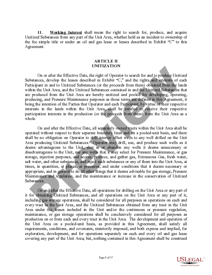 Get Gas Storage and Secondary Recovery Unit Agreement Preview Gas Storage and Secondary Recovery Unit Agreement