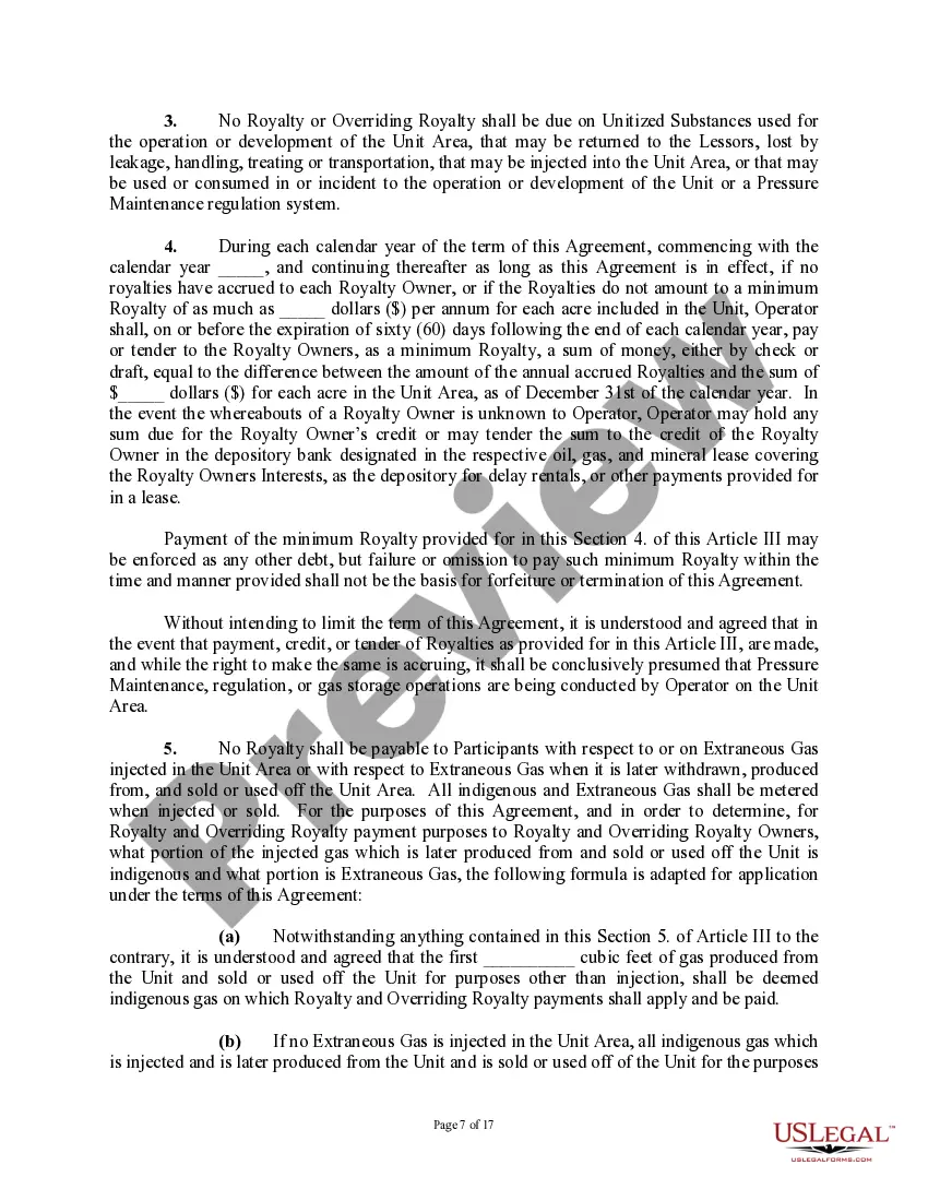 Get Gas Storage and Secondary Recovery Unit Agreement Preview Gas Storage and Secondary Recovery Unit Agreement