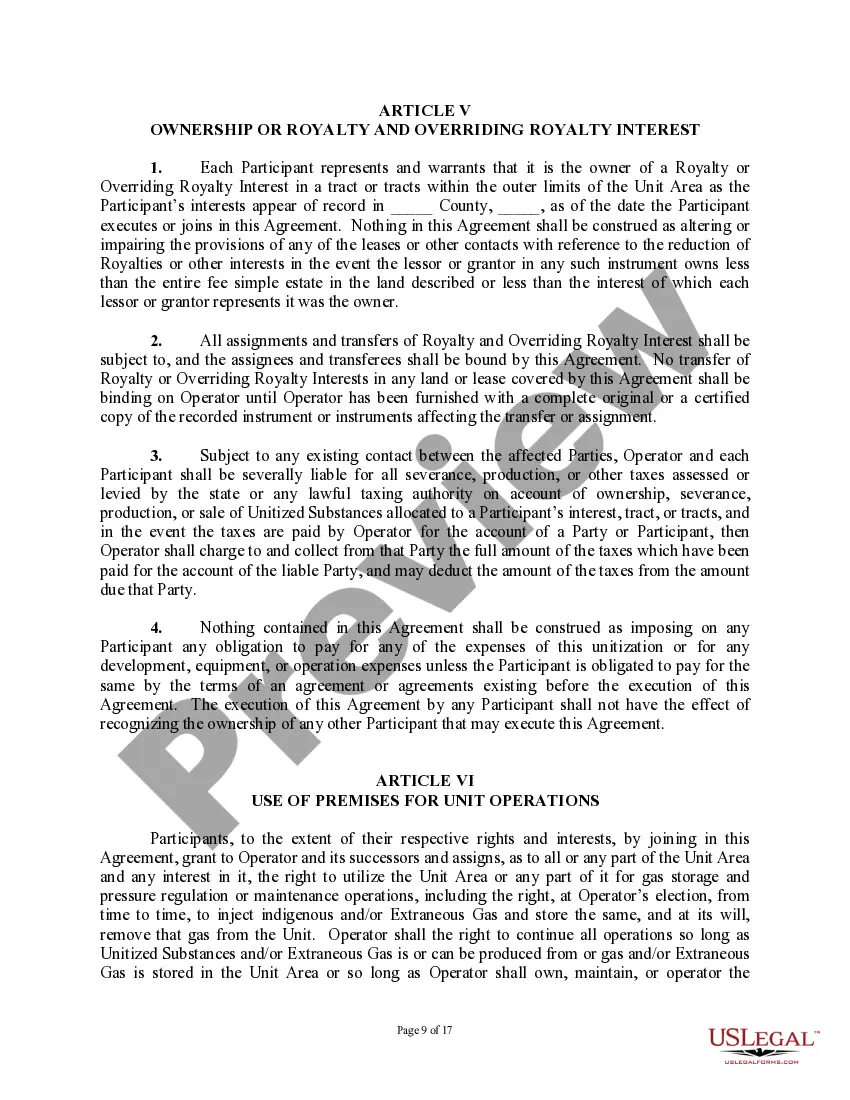 Get Gas Storage and Secondary Recovery Unit Agreement Preview Gas Storage and Secondary Recovery Unit Agreement