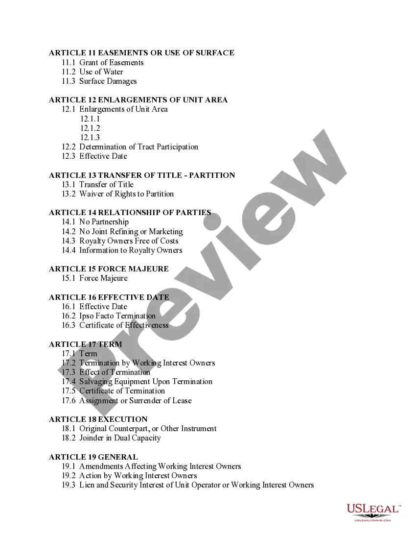 Get Unitization Agreement Preview Unitization Agreement