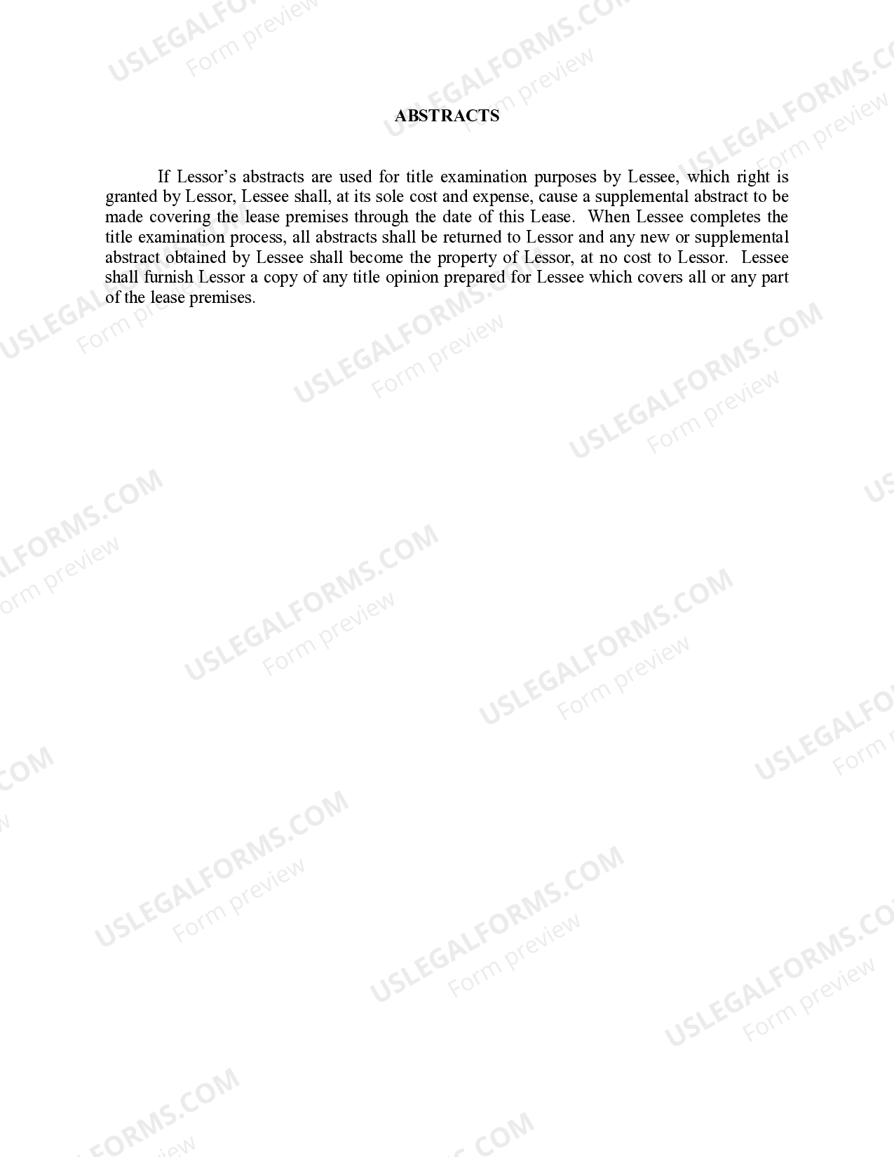 Abstracts US Legal Forms