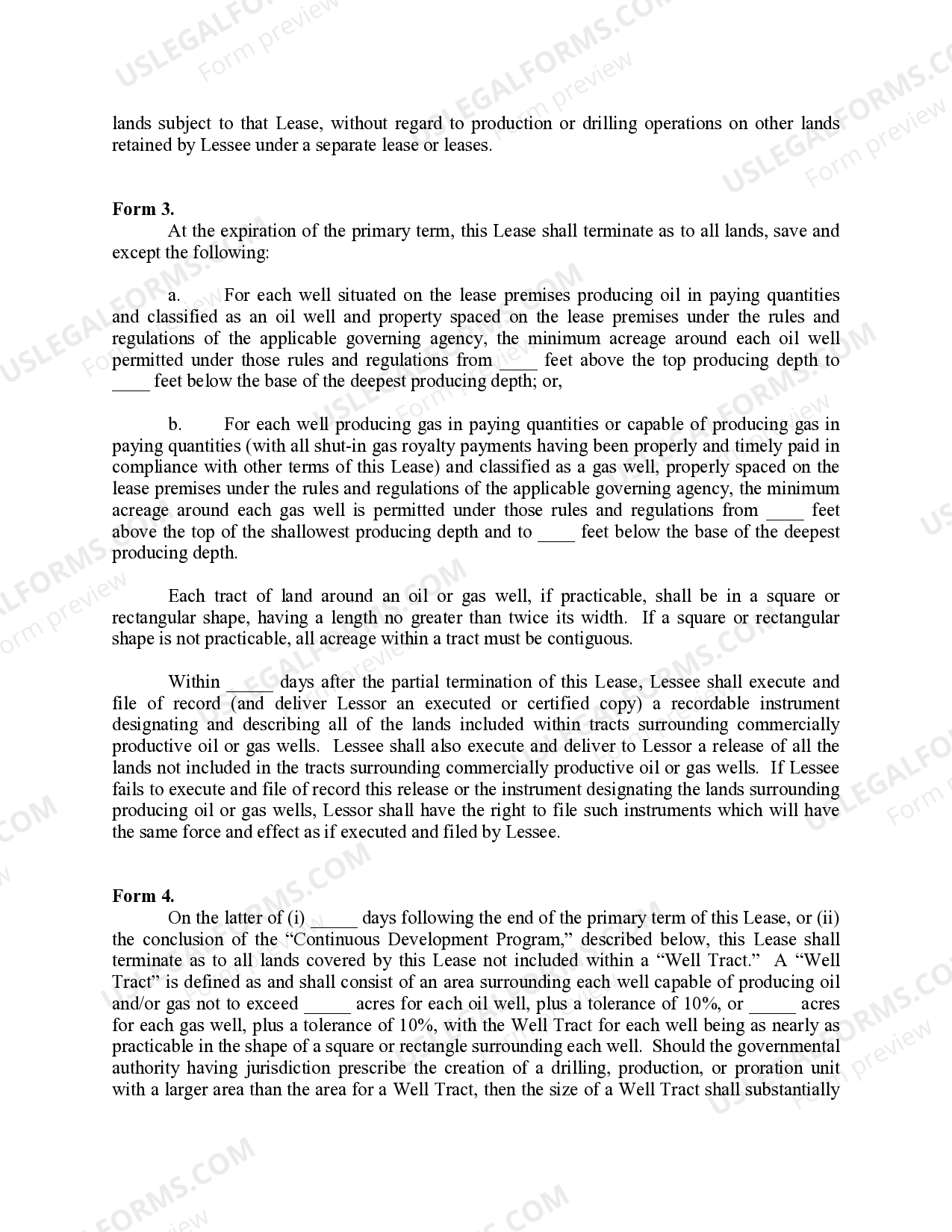 Continuous Development, Retained Acreage, and Depth Limitations US