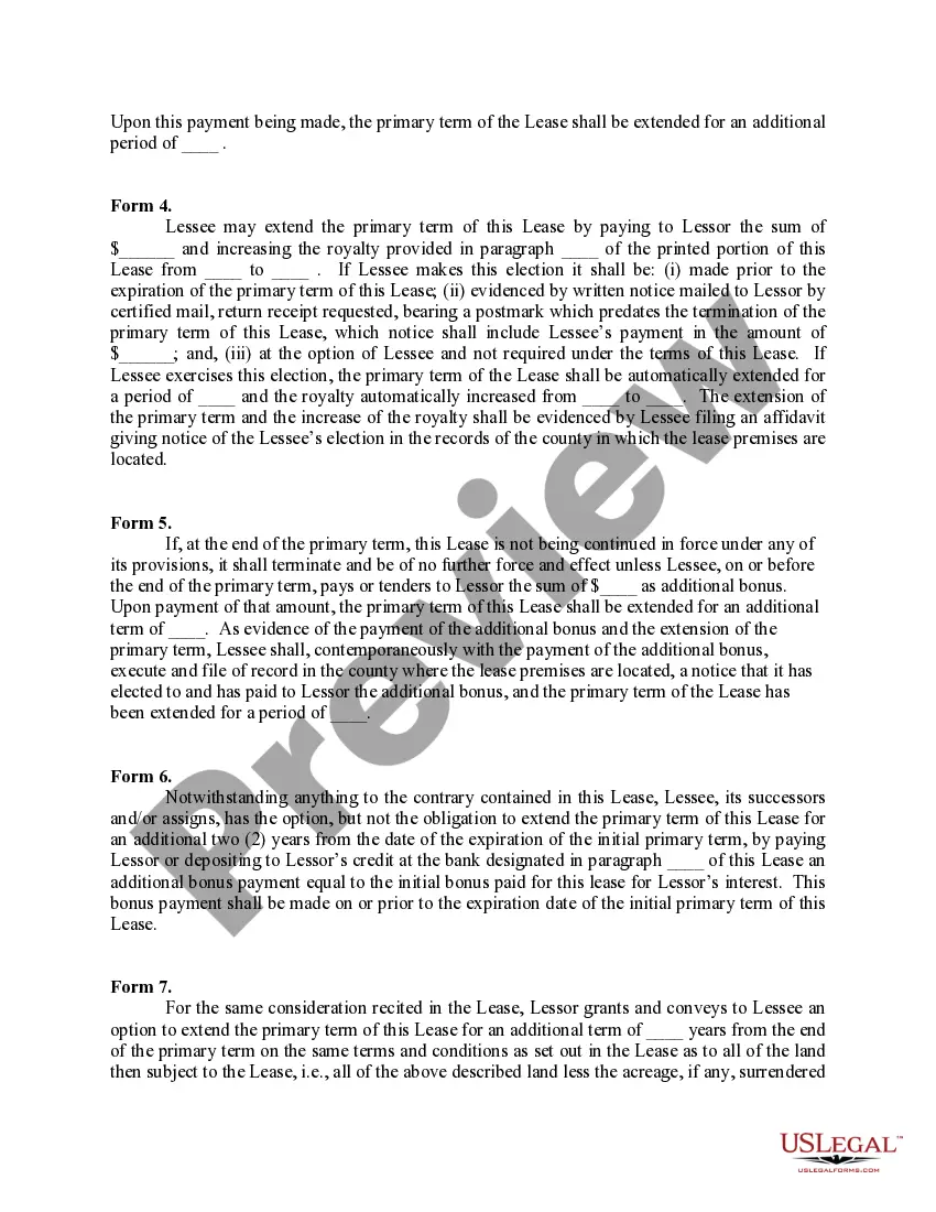 Preview Extension of Primary Term of the Lease