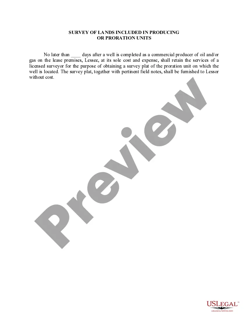Get Survey of Lands included in Producing Or Proration Units Preview Survey of Lands included in Producing Or Proration Units