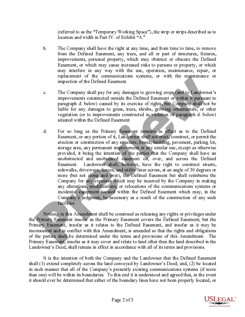 Get Amendment of Easement (Communications System) Preview Amendment of Easement (Communications System)
