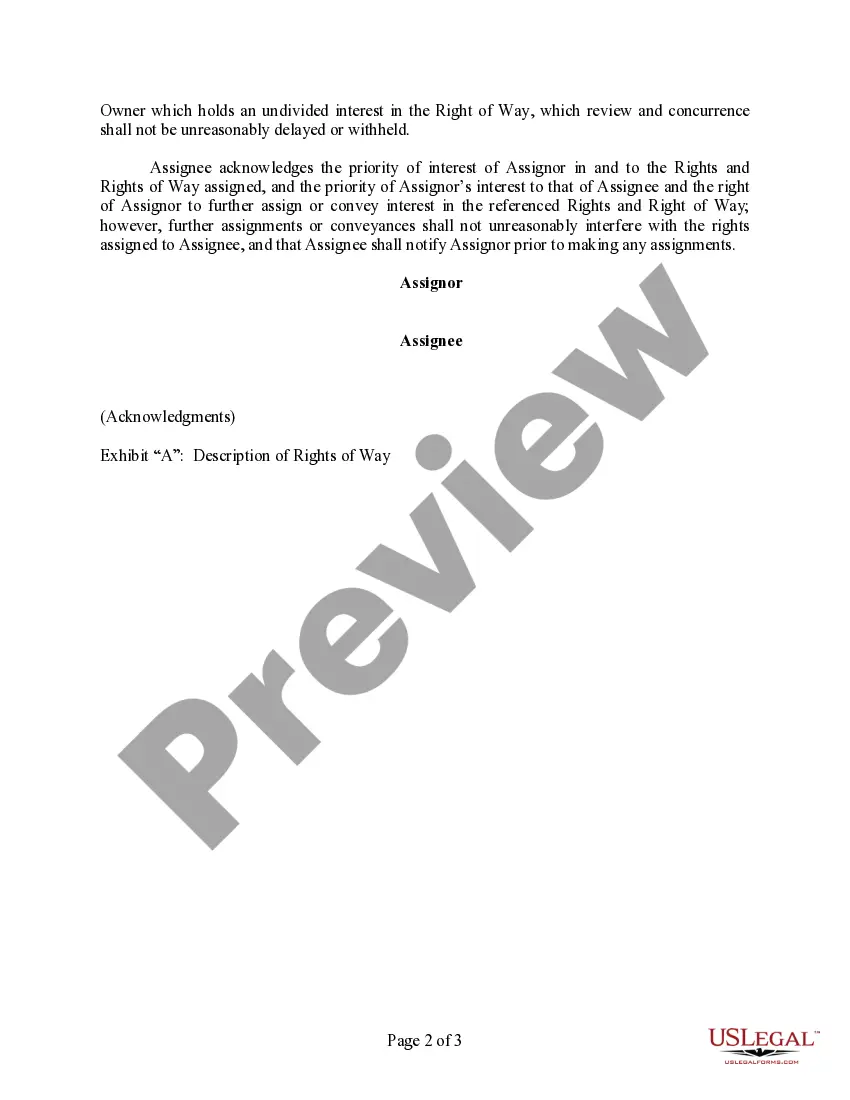 Get Assignment of Interest in Right of Way Preview Assignment of Interest in Right of Way