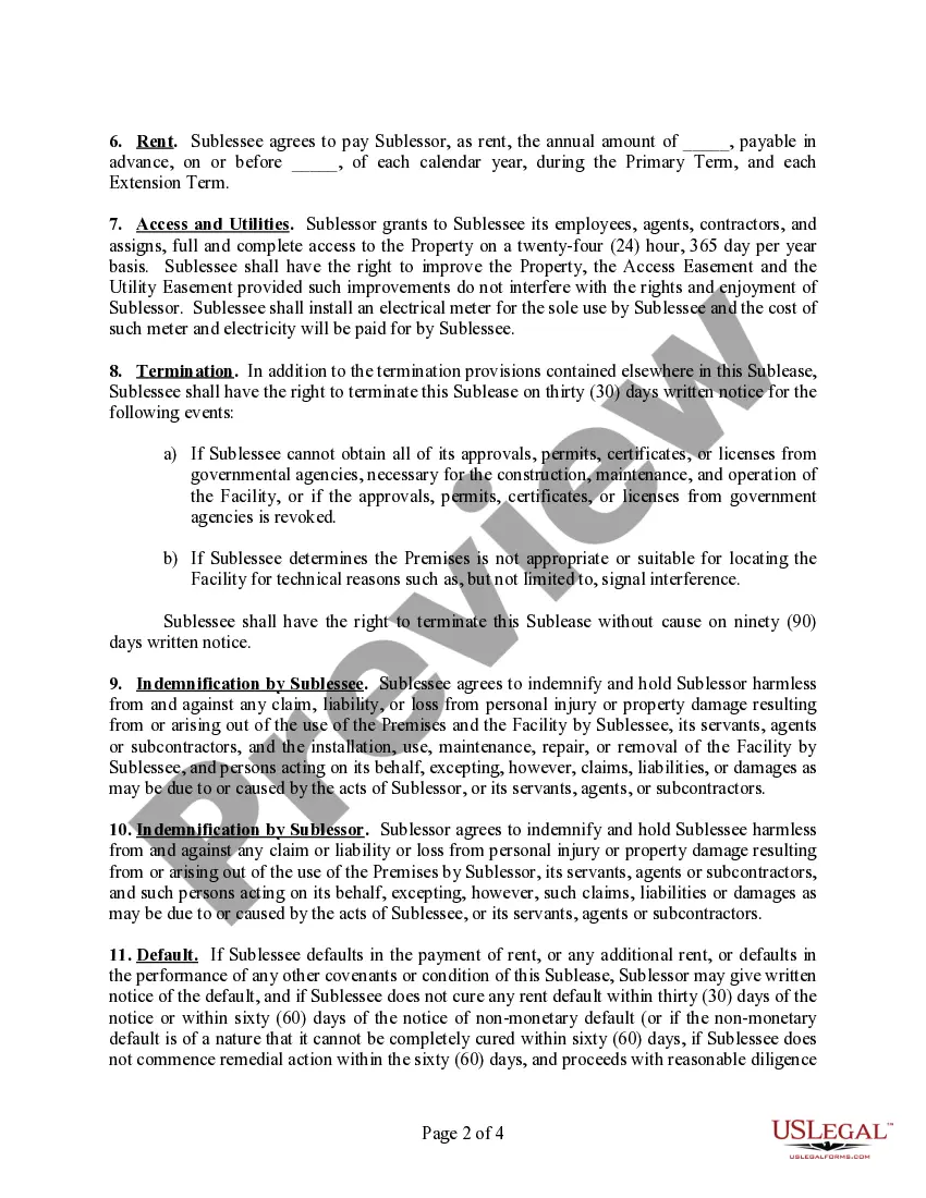 Get Billboard Attachement Sublease Agreement (For Wireless Communication System) Preview Billboard Attachement Sublease Agreement (For Wireless Communication System)