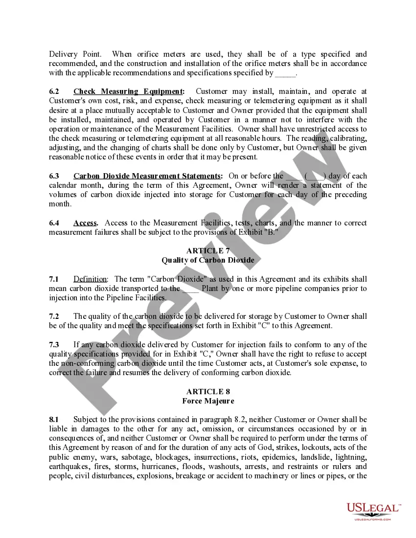 Get Carbon Dioxide Storage Agreement Preview Carbon Dioxide Storage Agreement