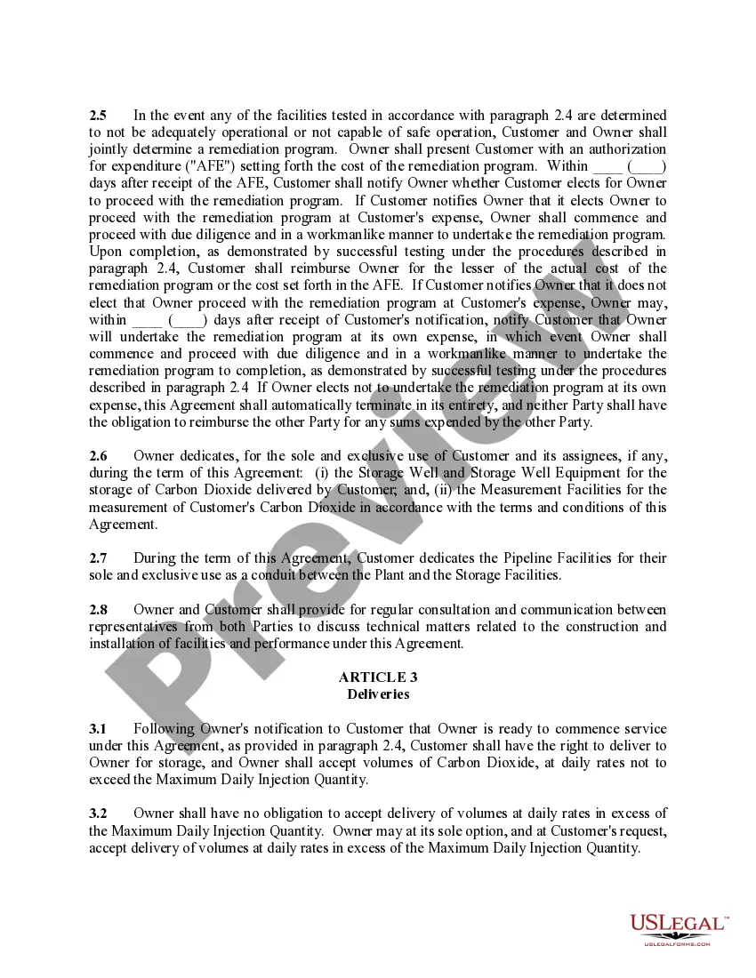 Get Carbon Dioxide Storage Agreement Preview Carbon Dioxide Storage Agreement