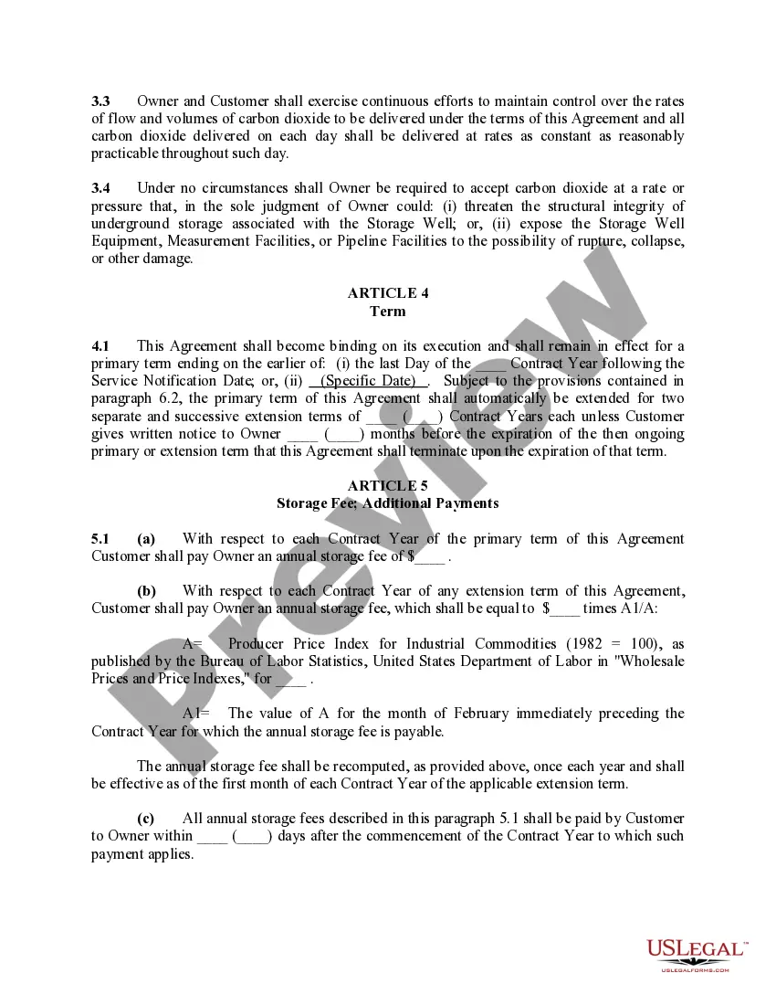 Get Carbon Dioxide Storage Agreement Preview Carbon Dioxide Storage Agreement