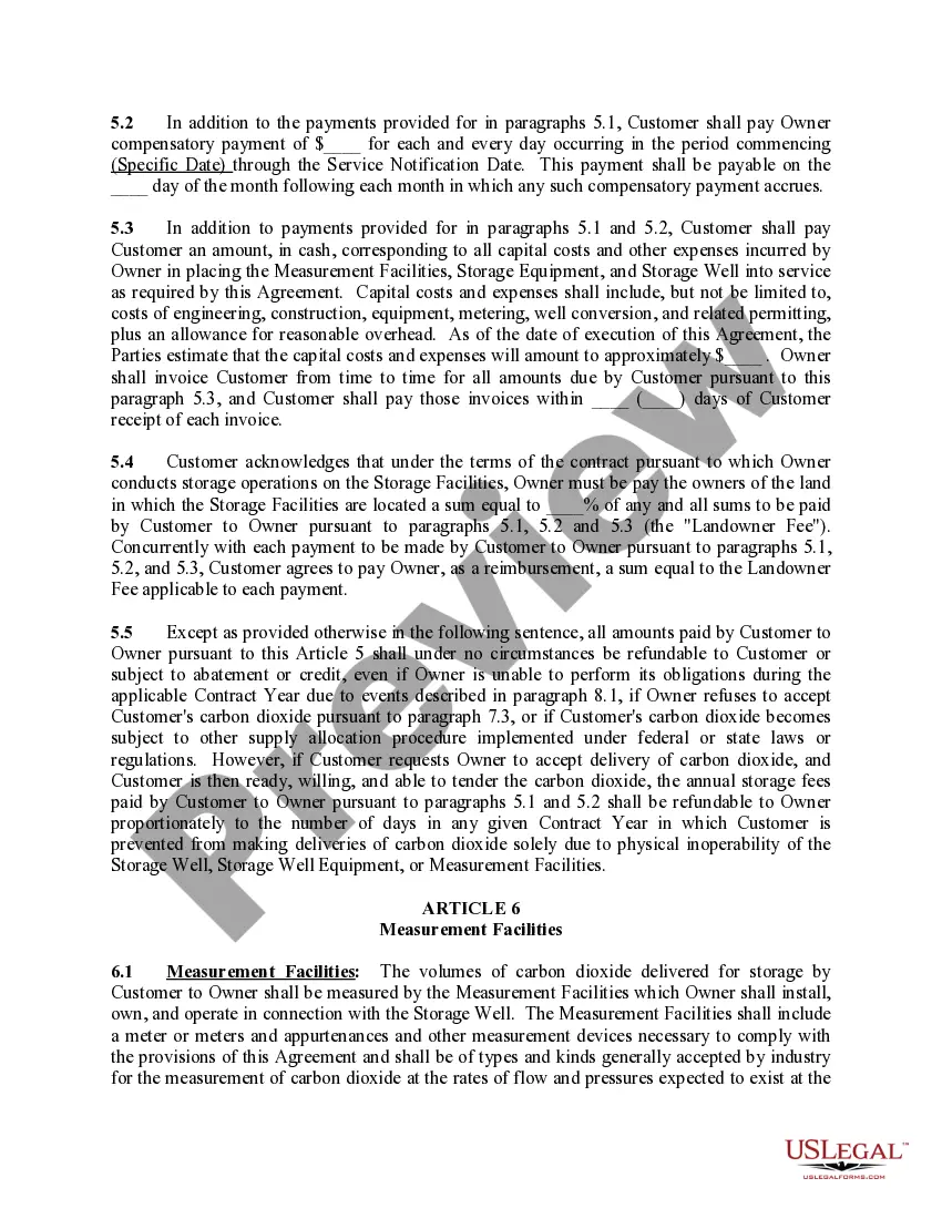 Get Carbon Dioxide Storage Agreement Preview Carbon Dioxide Storage Agreement