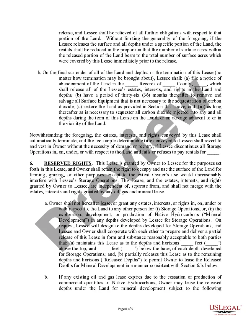 Get Carbon Dioxide Storage Lease (with Landowner) Preview Carbon Dioxide Storage Lease (with Landowner)