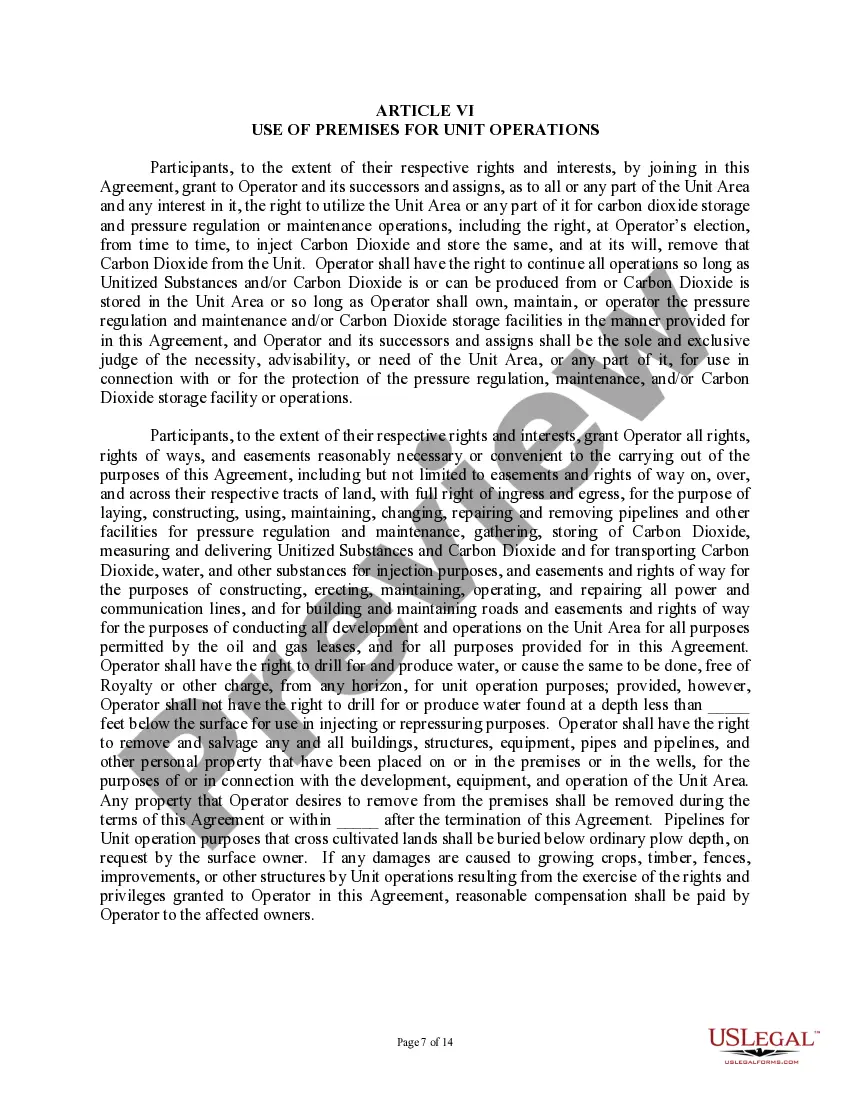 Get Carbon Dioxide Storage Unit Agreement Preview Carbon Dioxide Storage Unit Agreement