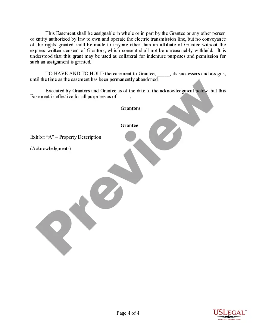 Get Easement and Right of Way (For Electrical Transmission Lines - Long Form) Preview Easement and Right of Way (For Electrical Transmission Lines - Long Form)