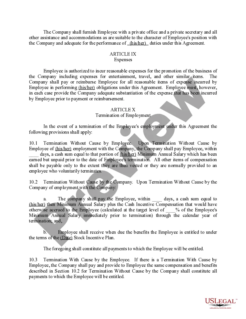 Preview Employee Agreement Incentive Compensation and Stock Bonus