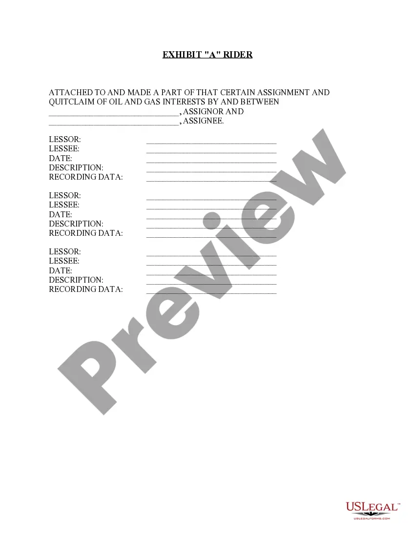 Get Assignment and Quit Claim of Oil and Gas Leases Preview Assignment and Quit Claim of Oil and Gas Leases