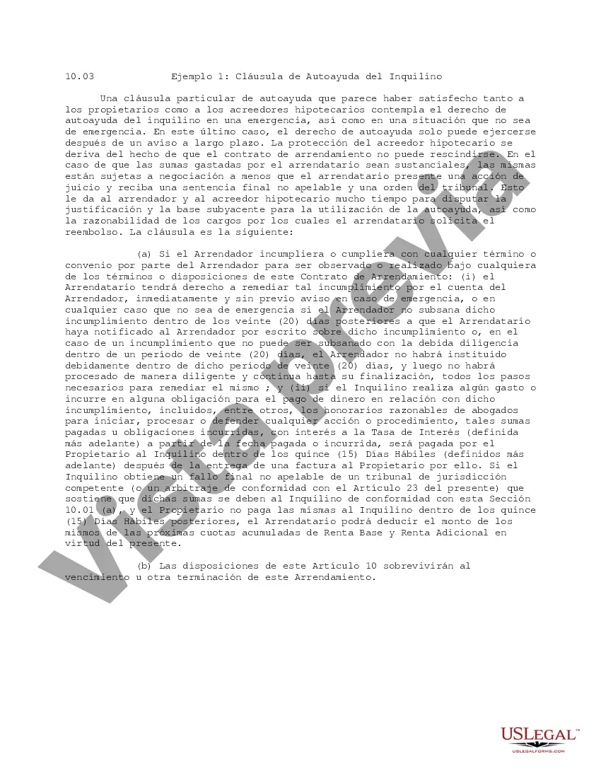 Preview Cláusula de autoayuda del inquilino