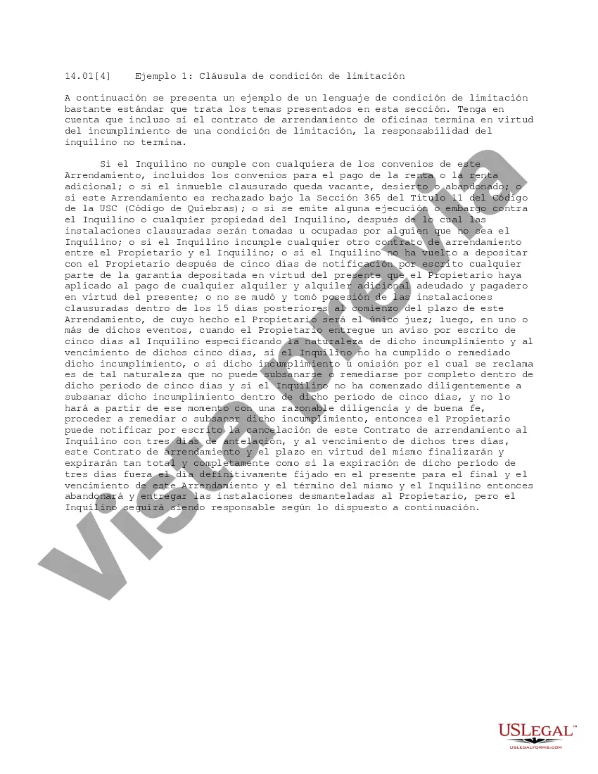 Preview Condición de cláusula de limitación