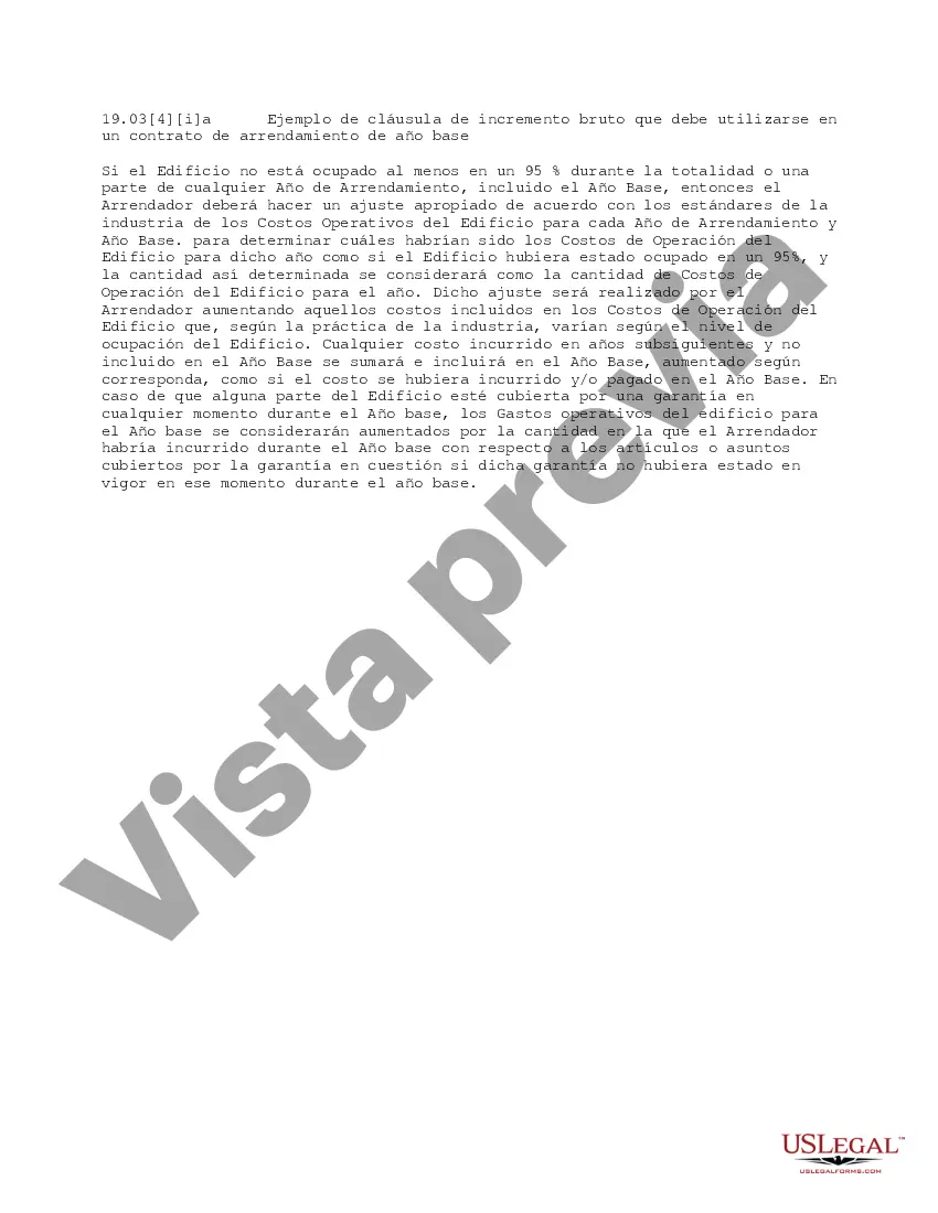 Preview Cláusula de aumento bruto que debe usarse en un contrato de arrendamiento de año base