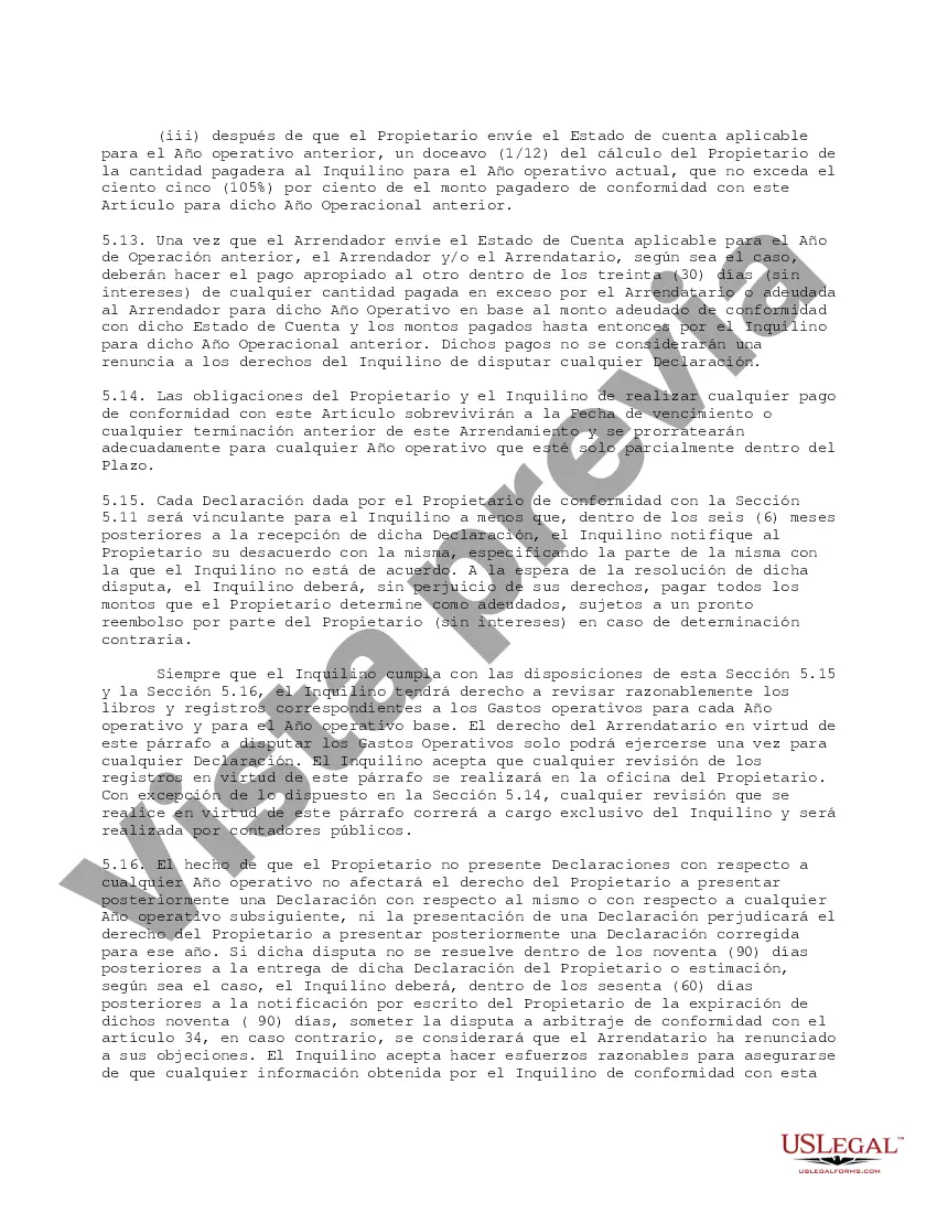 Preview Cláusula de Escalamiento de Gastos Operativos Complejos de Ajustes de Renta