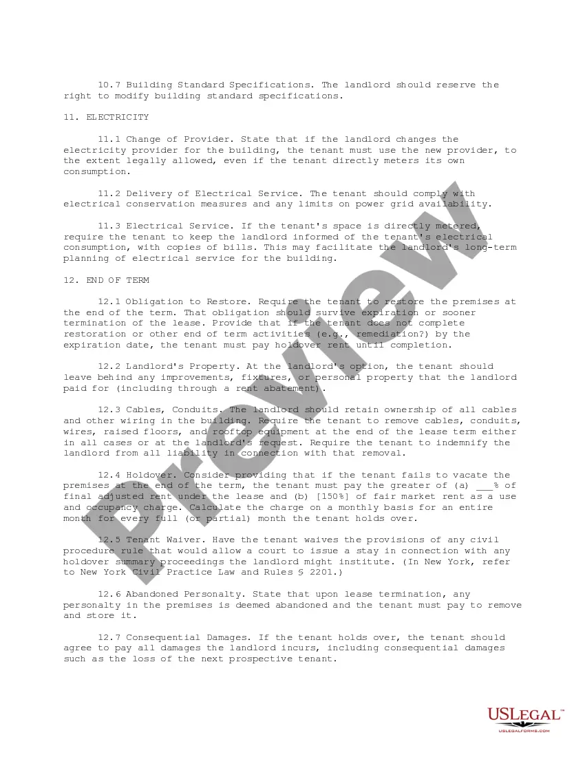 Preview Landlord Checklist of Silent Lease Issues