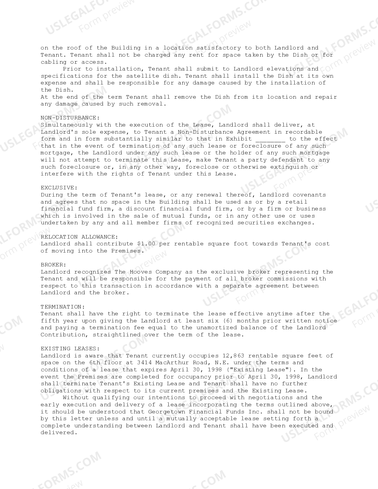 Lease Letter Commercial Without Certificate Of Occupancy US Legal Forms