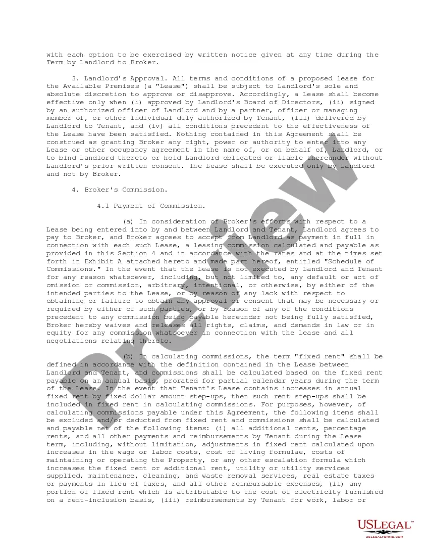 Preview Brokerage Agreement for Services to Landlords