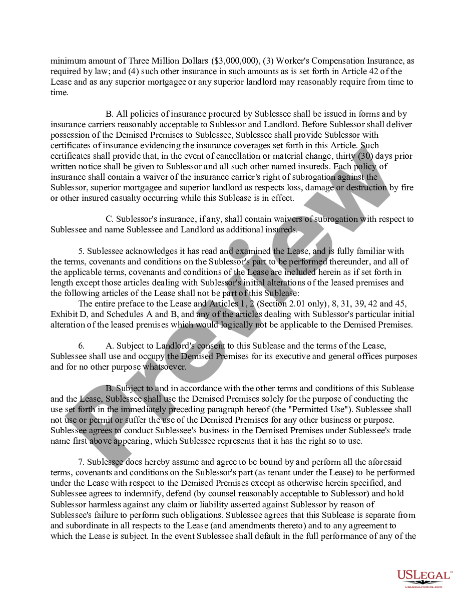 page 2 Sublease Agreement preview
