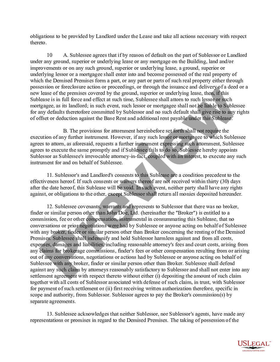 page 4 Sublease Agreement preview