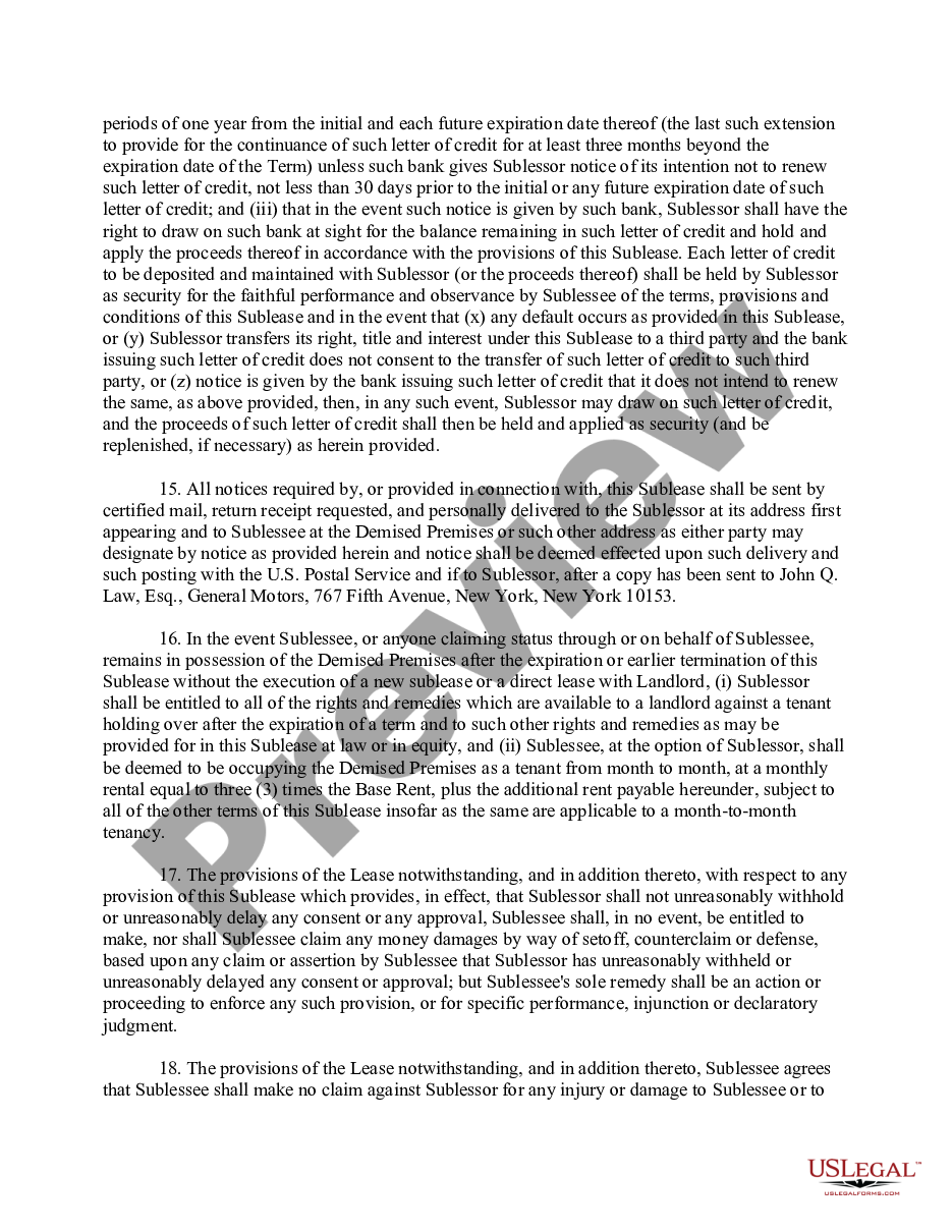 page 6 Sublease Agreement preview