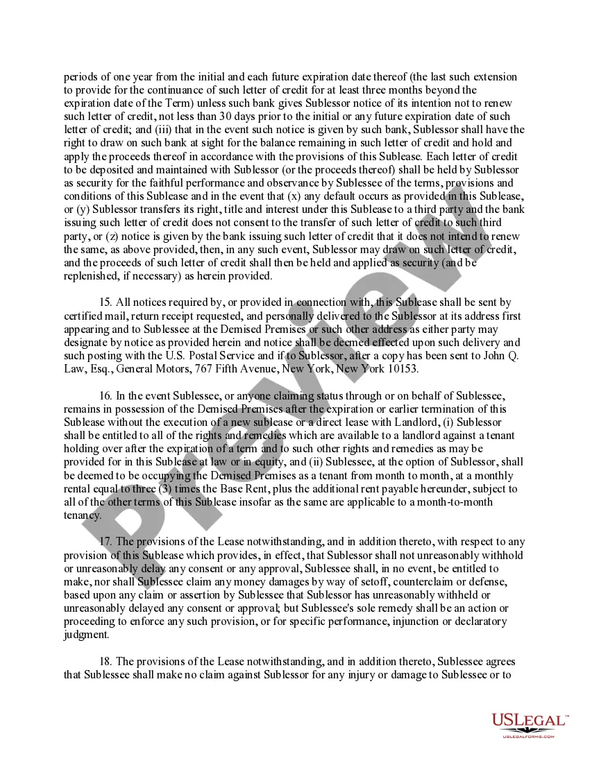 Get Sublease Agreement Preview Sublease Agreement