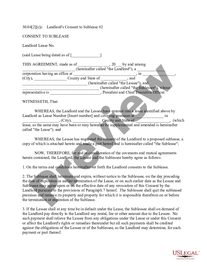 Landlord Consent To Sublease Landlord Consent To Sublease Us Legal Forms 4212