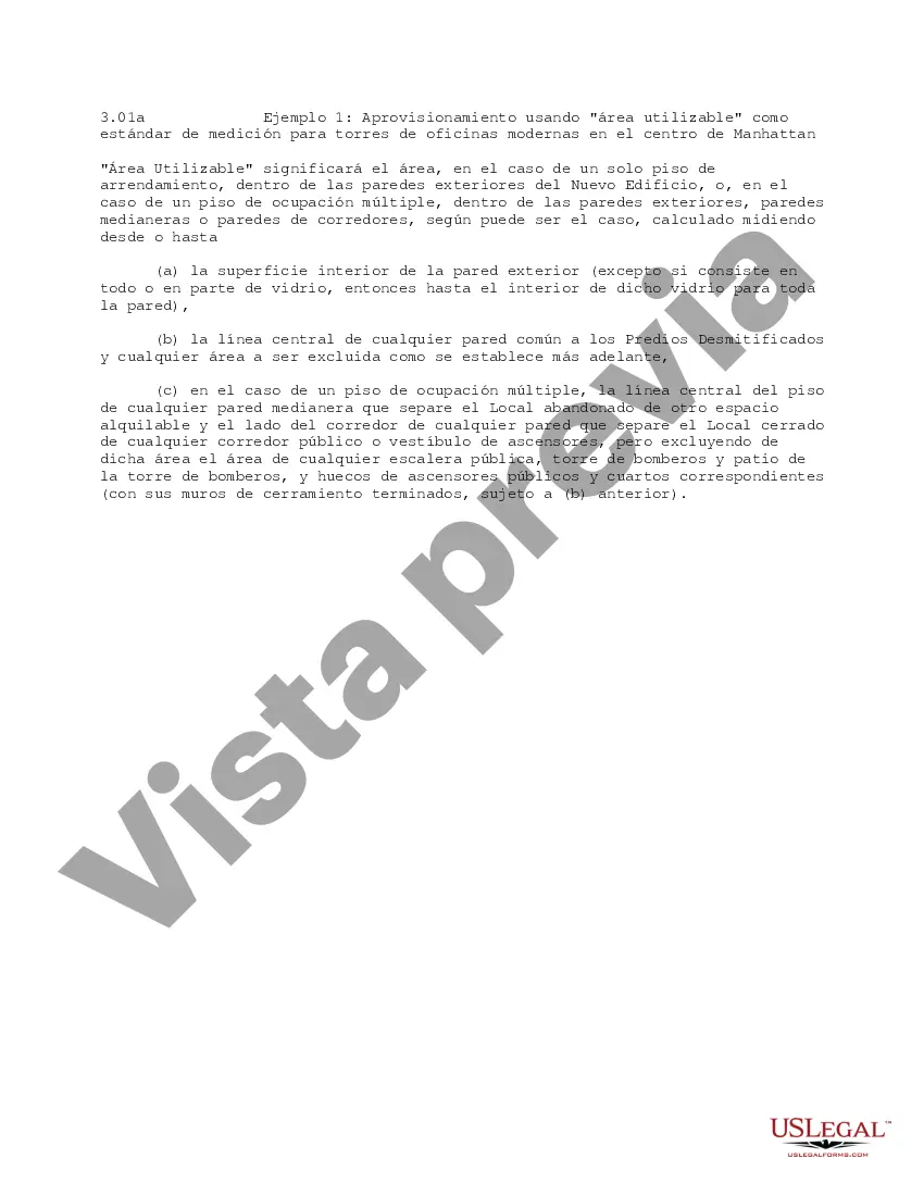 Preview Provisión utilizando el área utilizable como estándar de medición para las torres de oficinas modernas de Midtown Manhattan