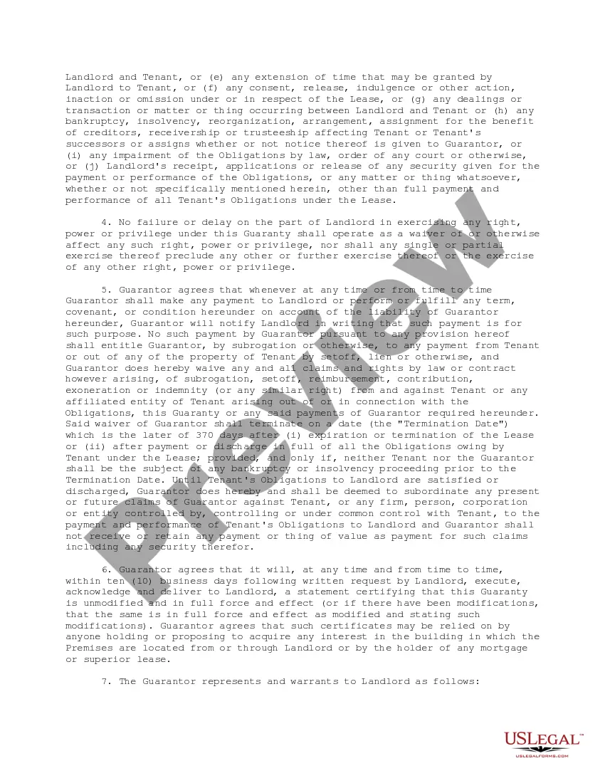 Preview Joint and Several Guaranty of Performance and Obligations