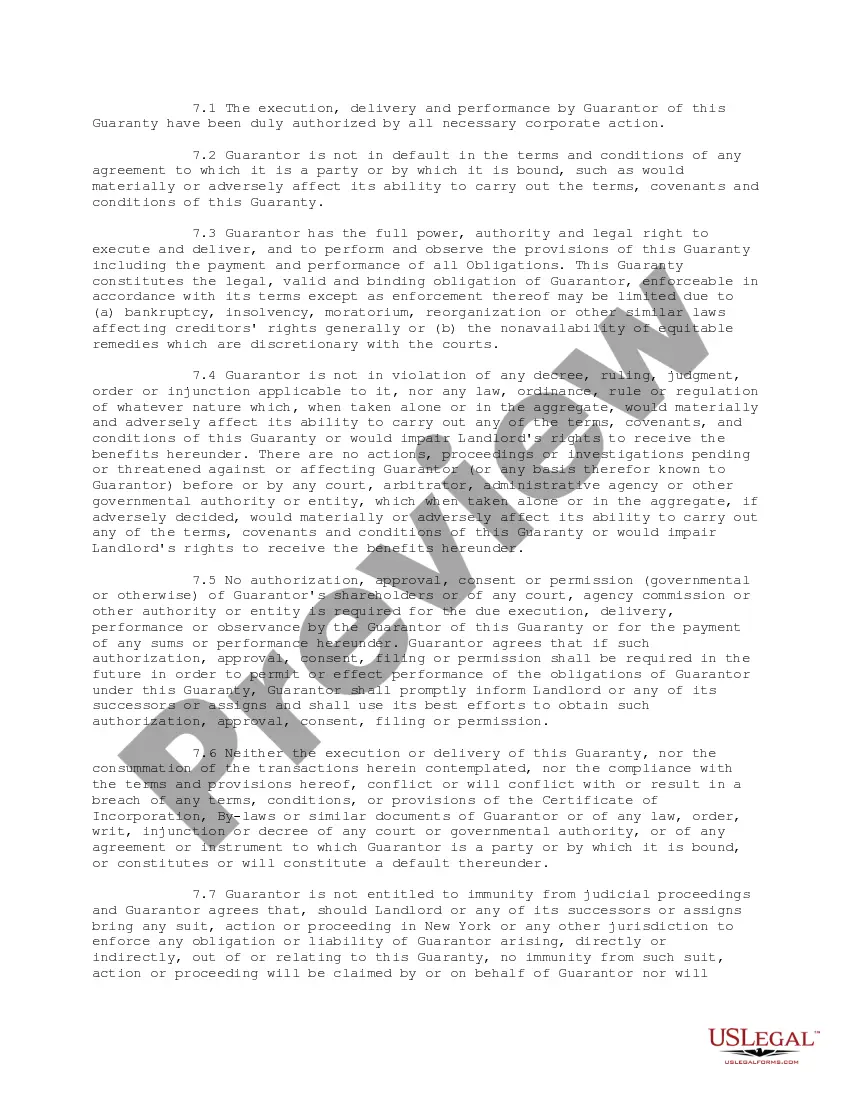 Preview Joint and Several Guaranty of Performance and Obligations